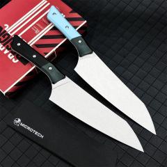 MT Kitchen Fixed Blade Knife 7.48" 9cR13 Blade, T6 Aluminum +G10 Handles - 3000B