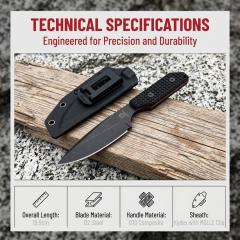 M.Strider SA-L Tank Fixed Blade Knife 4.37" D2 Blade, G10 Handles