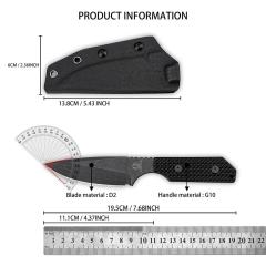 M.Strider SA-L Tank Fixed Blade Knife 4.37" D2 Blade, G10 Handles