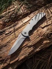 Kershaw 3655BW Folding Knife 3.35" Working Finish 8Cr13mov Drop Point Blade, Aluminum Handles
