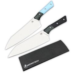 MT Kitchen Fixed Blade Knife 7.48" 9cR13 Blade, T6 Aluminum +G10 Handles - 3000B