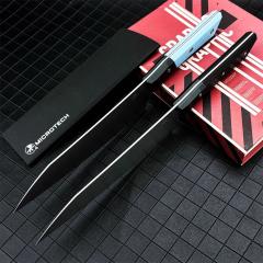 MT Kitchen Fixed Blade Knife 7.48" 9cR13 Blade, T6 Aluminum +G10 Handles - 3000B