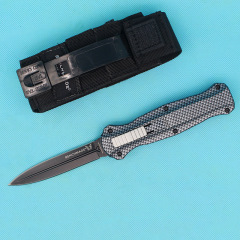 BM 3300BK Infidel Dagger AUTO OTF Knife 3.85" 440 Double Edge Blade, Zinc Aluminum Alloy Handles