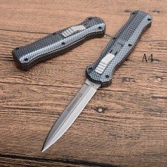 BM 3300BK Infidel Dagger AUTO OTF Knife 3.85" 440 Double Edge Blade, Zinc Aluminum Alloy Handles