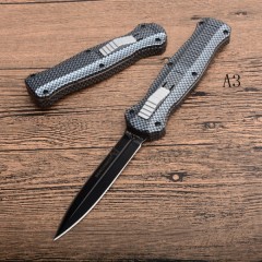 BM 3300BK Infidel Dagger AUTO OTF Knife 3.85" 440 Double Edge Blade, Zinc Aluminum Alloy Handles