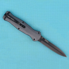 BM 3300BK Infidel Dagger AUTO OTF Knife 3.85" 440 Double Edge Blade, Zinc Aluminum Alloy Handles