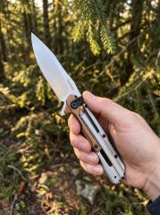 Kershaw 2039 KVT Flipper Knife 2.91" D2 Stonewashed Blade, 420 Stainless Steel Handles , Frame Lock