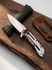 Kershaw 2039 KVT Flipper Knife 2.91" D2 Stonewashed Blade, 420 Stainless Steel Handles , Frame Lock