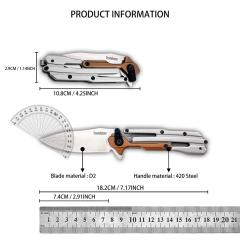Kershaw 2039 KVT Flipper Knife 2.91" D2 Stonewashed Blade, 420 Stainless Steel Handles , Frame Lock