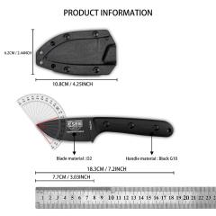 ESEE Knives Pacaya Fixed Blade Knife 3.03" D2 Drop Point Blade, G10 Handles, Kydex Sheath with Clip Plate