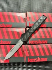 Kershaw Angry Shark OTF AUTO Knife 3.23" CPM-D2 Stonewashed Point Blade, Carbon Fiber+Alloy Handles