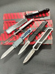 Kershaw Angry Shark OTF AUTO Knife 3.23" CPM-D2 Stonewashed Point Blade, Carbon Fiber+Alloy Handles