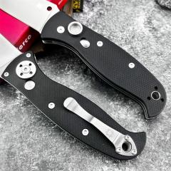 Spy Autonomy 2 AUTO Folding Knife 3.46'' D2 Satin Plain Blade, Black G10 Handles - C165GP2