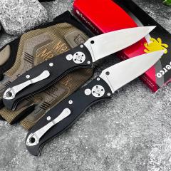 Spy Autonomy 2 AUTO Folding Knife 3.46'' D2 Satin Plain Blade, Black G10 Handles - C165GP2