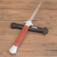 Italy Classical 13'' AKC OTF AUTO Knife Double Action 5.51" 440C Steel Blade, Color wood Handles