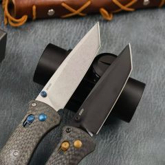 BM Bailout AXIS Folding Knife 3.34" S90V Tanto Plain Blade, Carbon Fiber Handles - 537GY-1