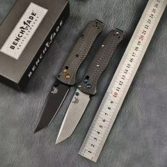 BM Bailout AXIS Folding Knife 3.34" S90V Tanto Plain Blade, Carbon Fiber Handles - 537GY-1