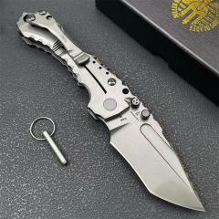 Miller Bros.BIsdes T1 Folding Blade Knife 4.13" VG-10 Combo Tanto Blade, TC4 Handles