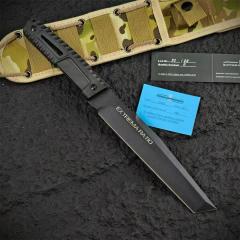 Extrema Ratio S-THIL Fixed Knife 7.24" Black N690 Tanto Edge Blade, Nylon Fiber Handles