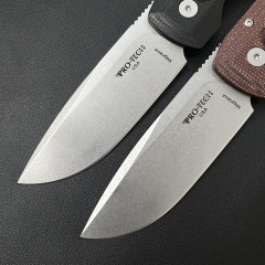 Pro-Tech AUTO Folding Knife 3.35" 440 Plain Blade, Linen + Aluminum alloy Handles