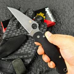 Spy C81 Beak Paramilitary 2 Folding Knife 3.15" CPM-S30V Satin Plain Blade, G10 Handles - C81GP2