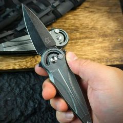 FX-551ALG Saturn Folding Knife 2.48" N690Co Satin Plain Blade, Aluminum alloy Handles