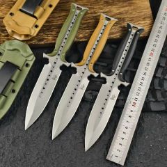 Todd Begg Knives Fixed Blade Knife 4.61" 7Cr13 Double Edge Dagger, Nylon Fiber Handles