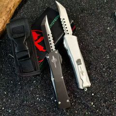 MT Troodon AUTO OTF Knife 3.74" D2 Mirror Dagger Blade, Aluminum Handles