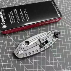 Spy C151 Folding Knife 3.66" CPM-3V Satin Plain Blade, G10+ Titanium Handles - C151TI