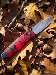 BM 535-1 Bugout AXIS Folding Knife 3.15" D2 Satin Plain Blade, PEI Handles