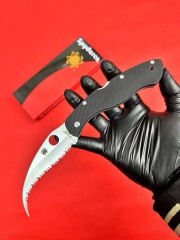 Spy C12 Civilian Folding Knife 4.13" 9Cr18 Serrated Blade, G10 Handles, Lockback - C12GS
