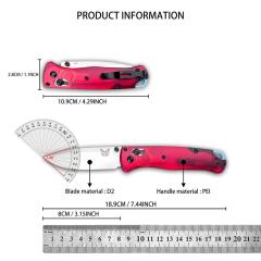BM 535-1 Bugout AXIS Folding Knife 3.15" D2 Satin Plain Blade, PEI Handles