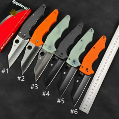 Spy C253 YoJumbo Folding Knife 3.82" S30V Satin Plain Blade, G10 Handles, Compression Lock - C253GP