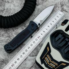 BM 535 Auto Folding Knife 3.19" D2 Plain Blade, Machined Aluminum Handles