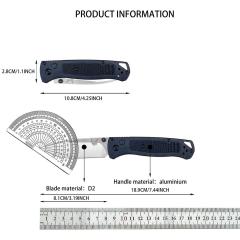 BM 535 Auto Folding Knife 3.19" D2 Plain Blade, Machined Aluminum Handles