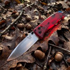 BM 535-1 Bugout AXIS Folding Knife 3.15" D2 Satin Plain Blade, PEI Handles