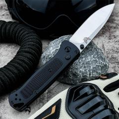 BM 535 Auto Folding Knife 3.19" D2 Plain Blade, Machined Aluminum Handles