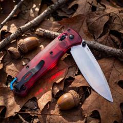 BM 535-1 Bugout AXIS Folding Knife 3.15" D2 Satin Plain Blade, PEI Handles