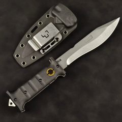 Boker Plus Extension Knife, D2 Stonewashed Variable Length Recurve Blade, TPE Handles, Kydex Sheath