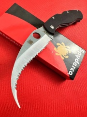 Spy C12 Civilian Folding Knife 4.13" 9Cr18 Serrated Blade, G10 Handles, Lockback - C12GS