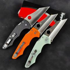 Spy C253 YoJumbo Folding Knife 3.82" S30V Satin Plain Blade, G10 Handles, Compression Lock - C253GP