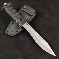 Boker Plus Extension Knife, D2 Stonewashed Variable Length Recurve Blade, TPE Handles, Kydex Sheath