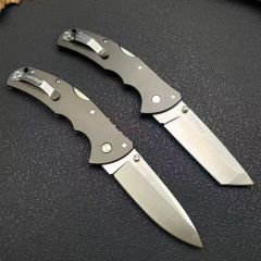 Cold Steel 58PS/58PT Code 4 Spear Point Folding Knife 3.35" S35VN Satin Plain Blade, Aluminum Handles, Lockback