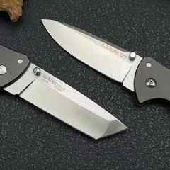 Cold Steel 58PS/58PT Code 4 Spear Point Folding Knife 3.35" S35VN Satin Plain Blade, Aluminum Handles, Lockback