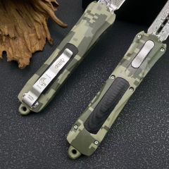 MT A163 Camo Combat Troodon AUTO OTF Knife 3.54" 8Cr14 Blade, Zinc Alloy Handles