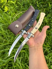 Italy AKC 11'' Godfather Stiletto Mafia OTF AUTO Knife 3.54" 440C Kriss Blade, Acrylic Handles