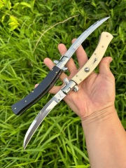 Italy AKC 11'' Godfather Stiletto Mafia OTF AUTO Knife 3.54" 440C Kriss Blade, Acrylic Handles