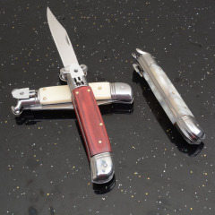 Italy AKC Godfather Stiletto Mafia OTF AUTO Knife 3.62" 440c Steel Blade, Acrylic Handles