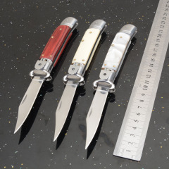 Italy AKC Godfather Stiletto Mafia OTF AUTO Knife 3.62" 440c Steel Blade, Acrylic Handles