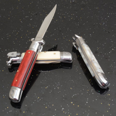 Italy AKC Godfather Stiletto Mafia OTF AUTO Knife 3.62" 440c Steel Blade, Acrylic Handles